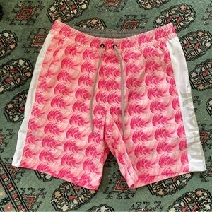Hurley Volley Swim Shorts Mens Pink Waves Lined